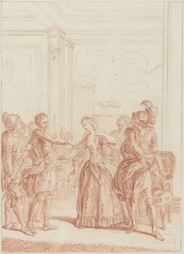 Je suis vengé de toi: l'on te hait, et l'on m'aime by Hubert François Gravelot, drawing, 1699-1773