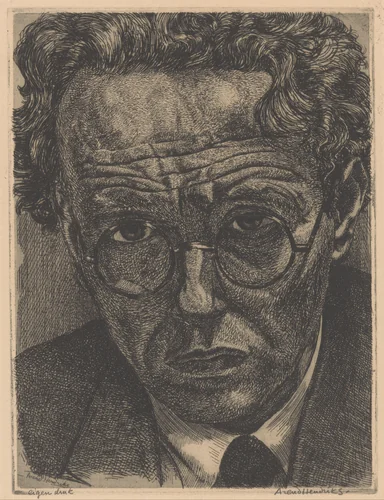 Zelfportret by Arend Hendriks, print, 1911-1941