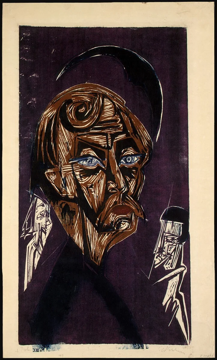 The Blond Painter Stirner by Ernst Ludwig Kirchner, print, 1919