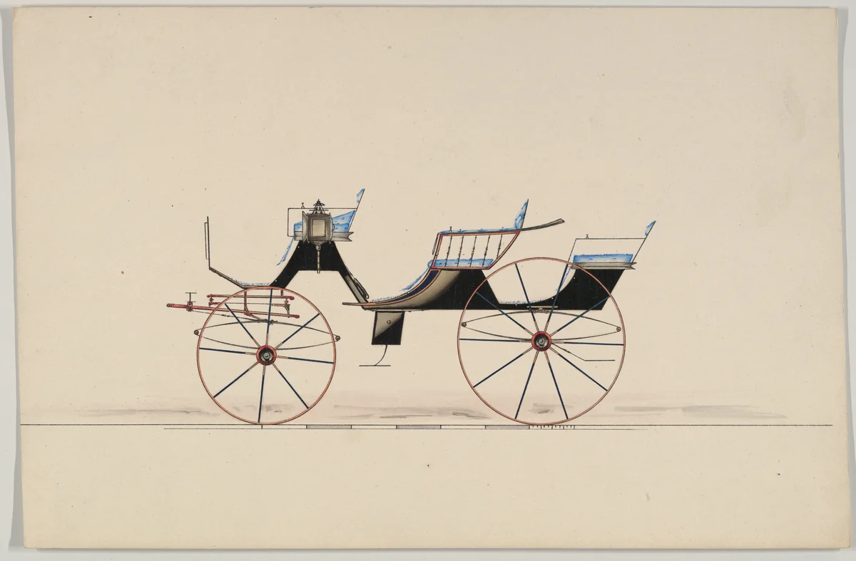 Excursion Wagon (no number) by Brewster & Co., drawing, 1850-1870