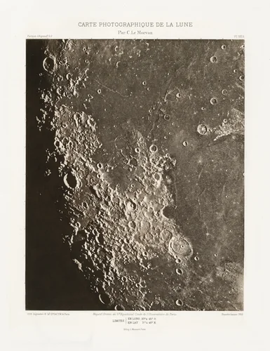 Carte photographique de la lune, planche VIII.A (Photographic Chart of the Moon, plate VIII.A) by Charles Le Morvan, photograph, 1908-1914
