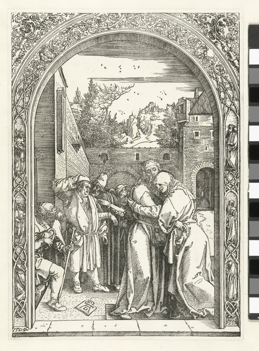 De ontmoeting bij de Gouden Poort by Unknown, print, 1504