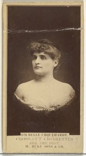 Card Number 626, Belle Urquehardt, from the Actors and Actresses series (N145-3) issued by Duke Sons & Co. to promote Cross Cut Cigarettes by W. Duke, Sons & Co., photograph, 1880-1889