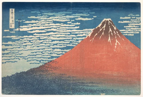 South Wind, Clear Sky (Gaifū kaisei), also known as Red Fuji, from the series Thirty-six Views of Mount Fuji (Fugaku sanjūrokkei) by Katsushika Hokusai (葛飾 北斎), print, 1830-1832
