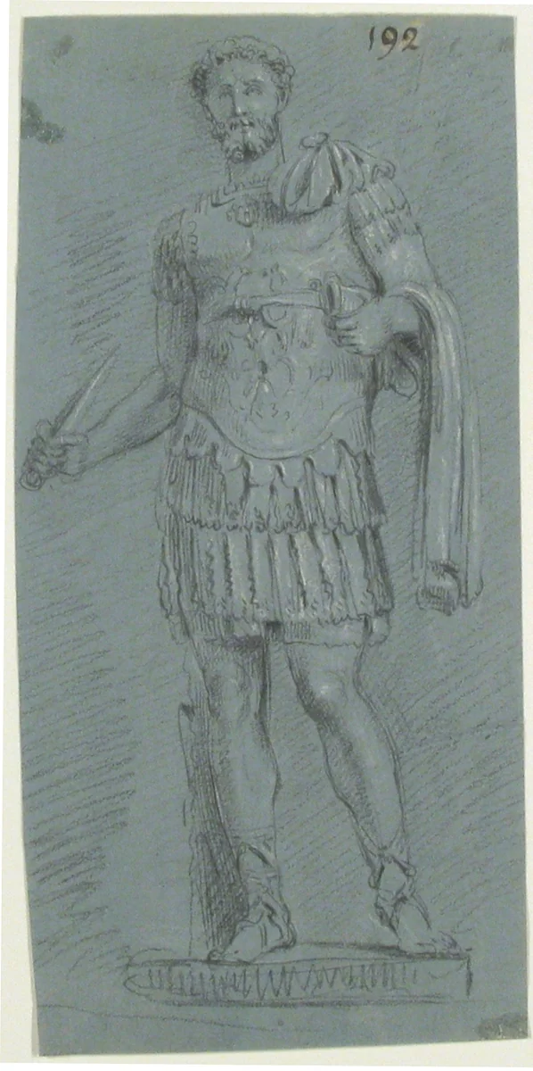 Statue of Warrior by anonymous, drawing, 1700-1799