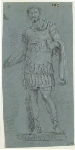 Statue of Warrior by anonymous, drawing, 1700-1799