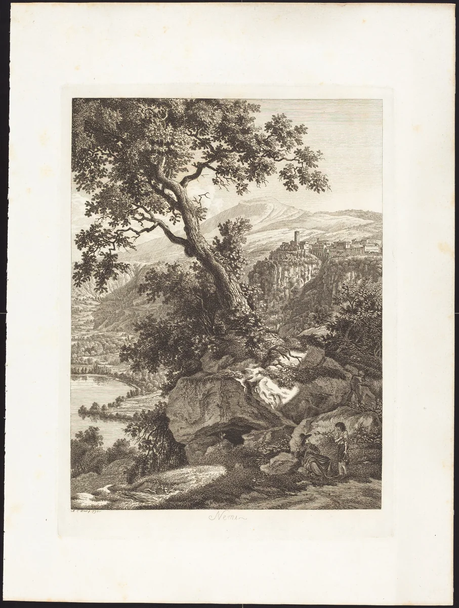 Nemi by Albert Christoph Dies, print, 1793