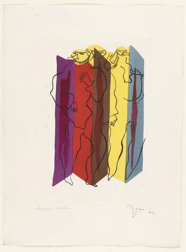 Harlequin Mime , plate (folio 8) from the illustrated book Toupies by Jean Lurçat, illustrated book, 1925