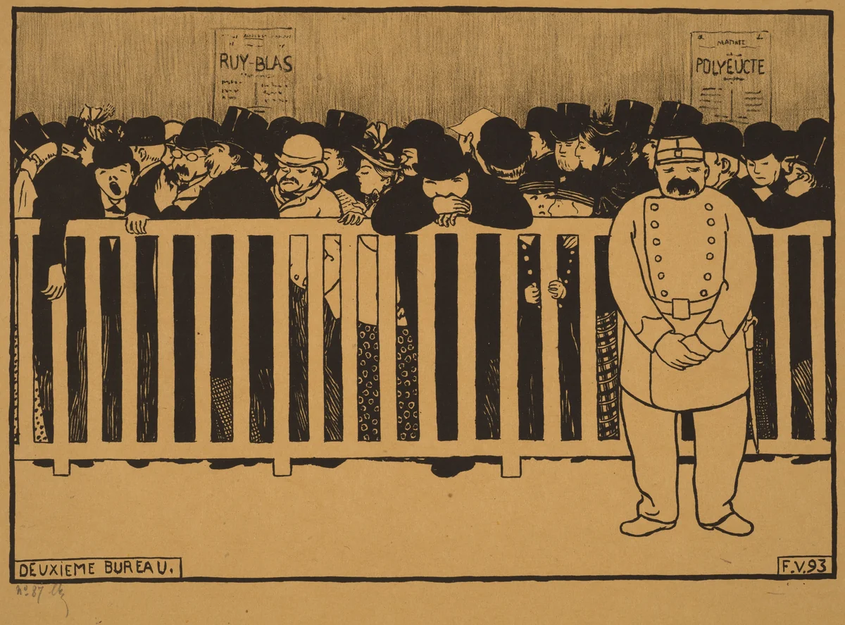 Deuxieme Bureau (Box Office) by Félix Vallotton, print, 1893