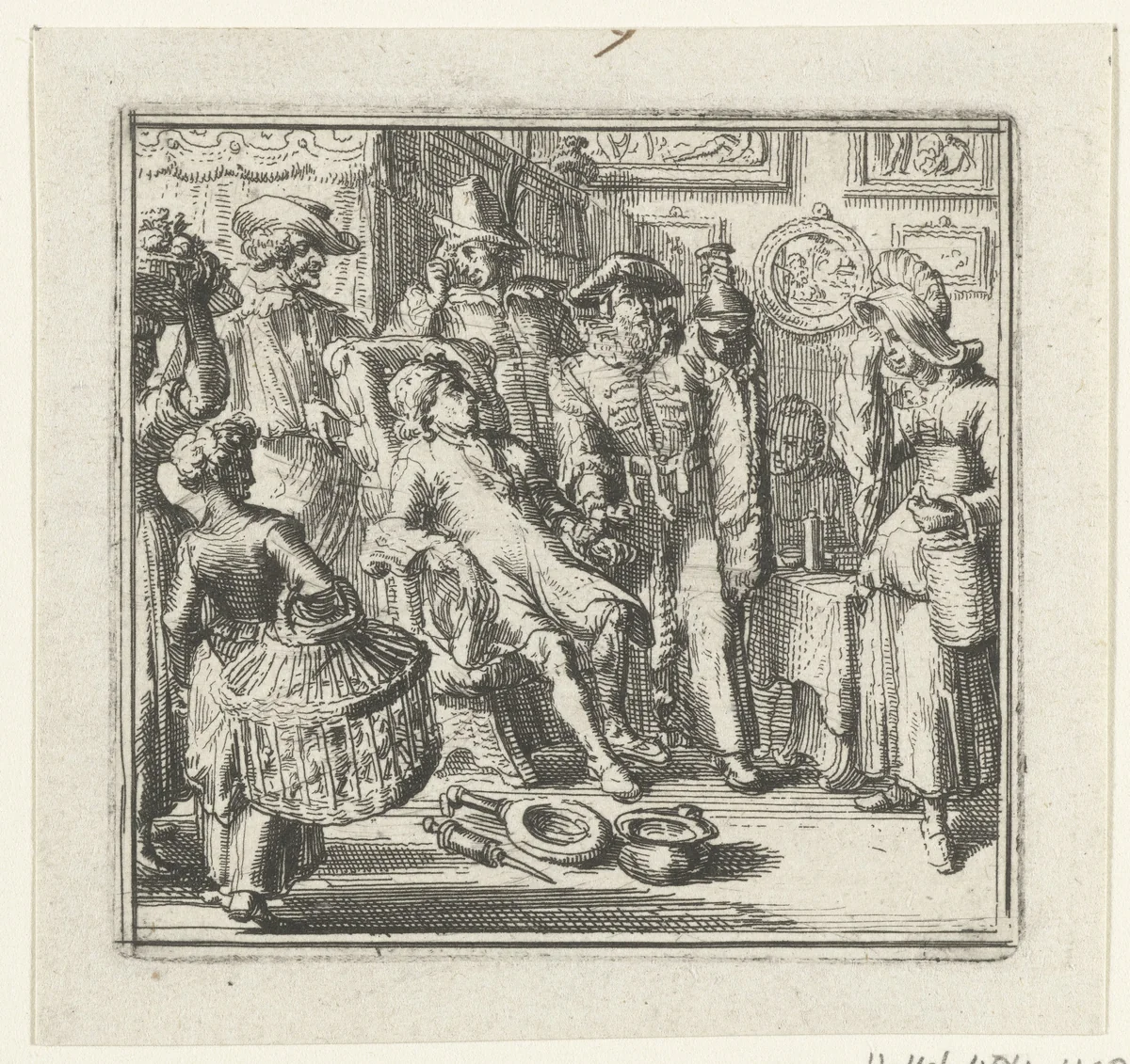 Illustratie voor de Decamerone van Boccaccio by Romeyn de Hooghe, print, 1697