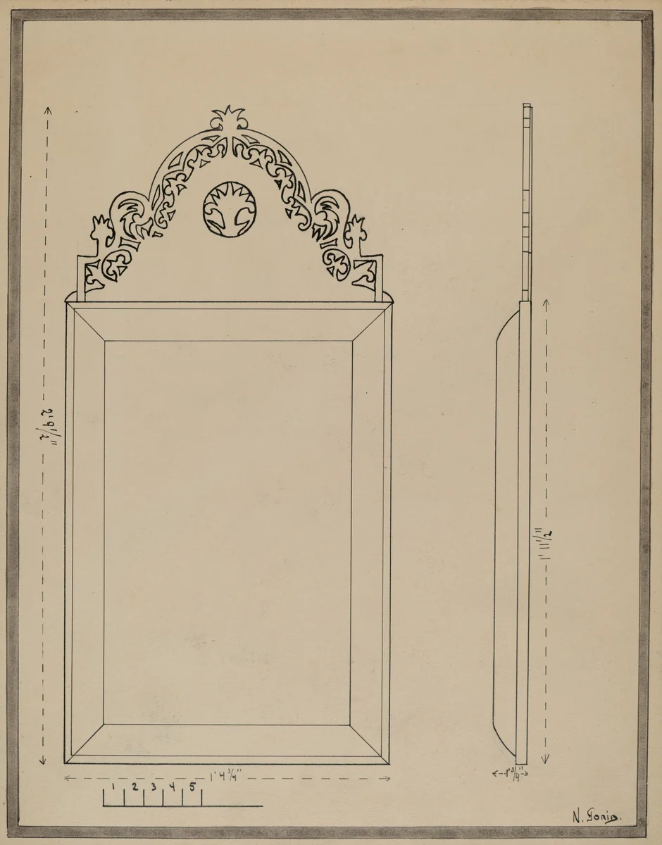 Mirror by Nicholas Gorid, index of american design, 1936