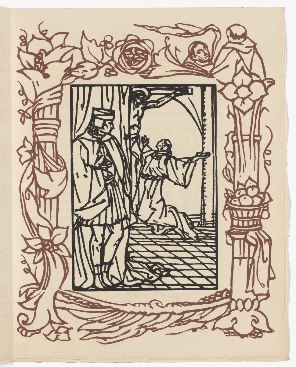 Plate (page 213) from Les Petites Fleurs de St. François (The Little Flowers of St. Francis) by Émile Bernard, illustrated book, 1928