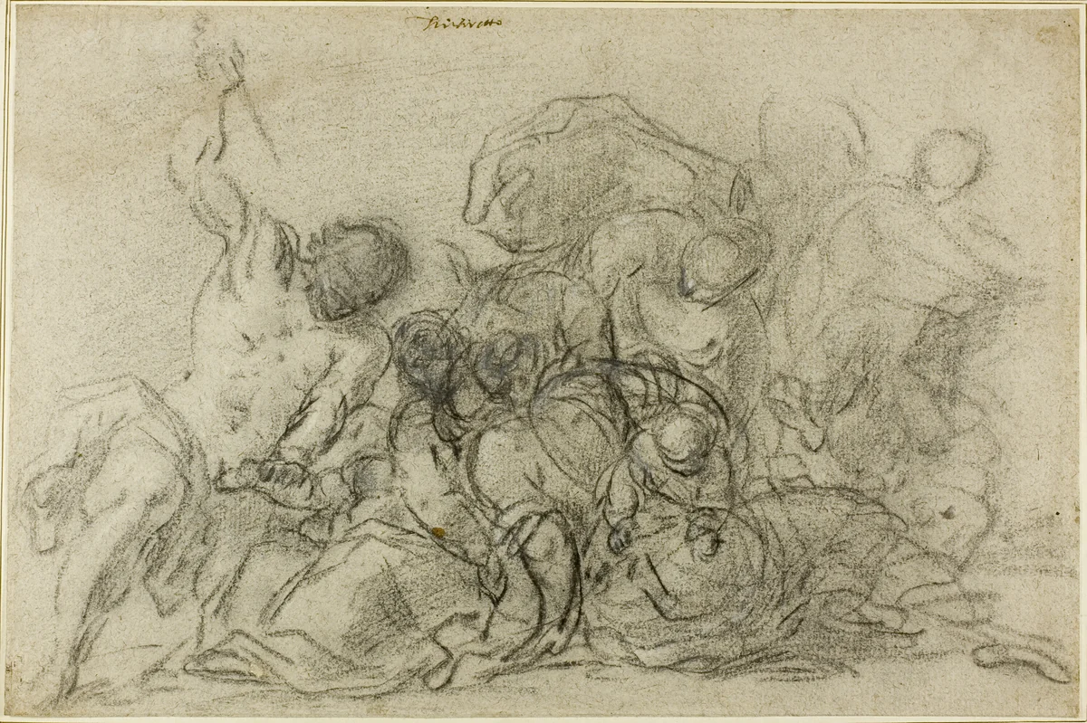 Massacre of the Innocents by Tiziano Vecellio, drawing, 1585-1600