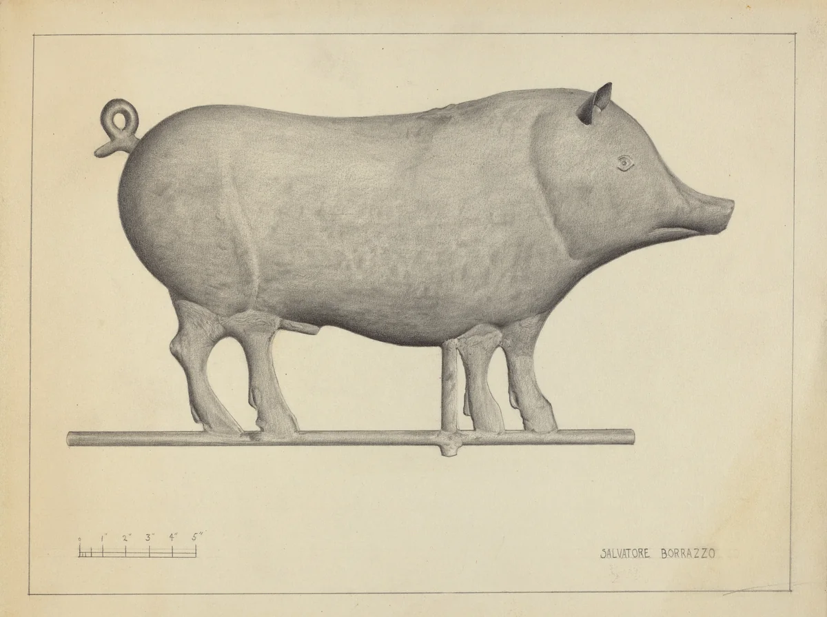 Pig Weather Vane by Salvatore Borrazzo, index of american design, 1937