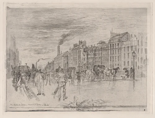 Winter Morning on the Quays by Félix Hilaire Buhot, print, 1860-1898