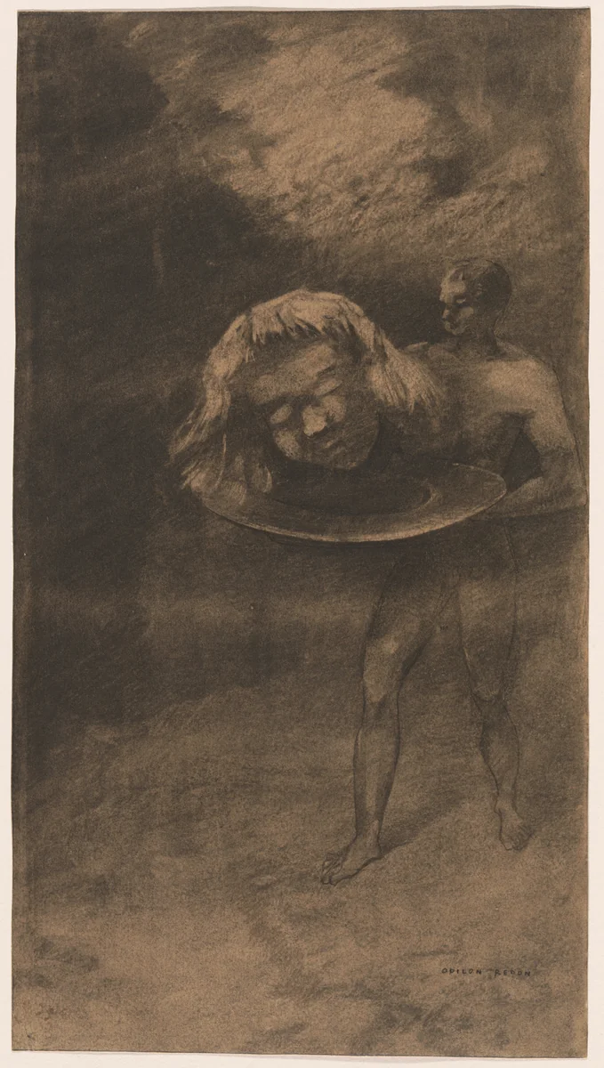 Descent into Hell by Odilon Redon, drawing, 1873