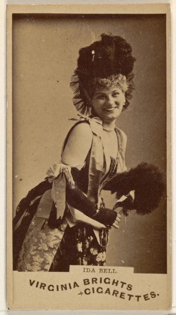 Ida Bell, from the Actors and Actresses series (N45, Type 1) for Virginia Brights Cigarettes by Allen & Ginter, photograph, 1885-1891
