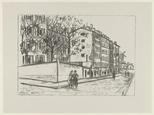 La Rue d'Orchampt (Orchampt Street) from Essai dur l'histoire de la lithographie en France. Les Peintures lithographes de Manet à Matisse. Album de lithographies originales. by Maurice Utrillo, print, 1924