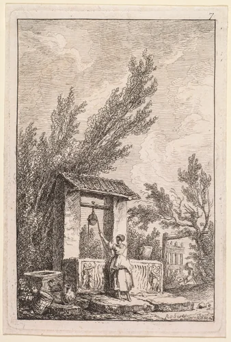 Le Puits by Hubert Robert, print, 1763-1764