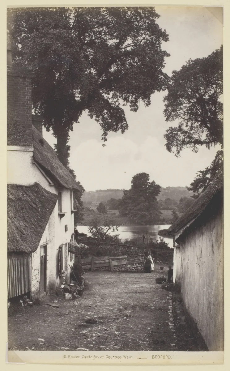 31 Exeter, Cottages at Countess Weir by Francis Bedford, photograph, 1860-1894