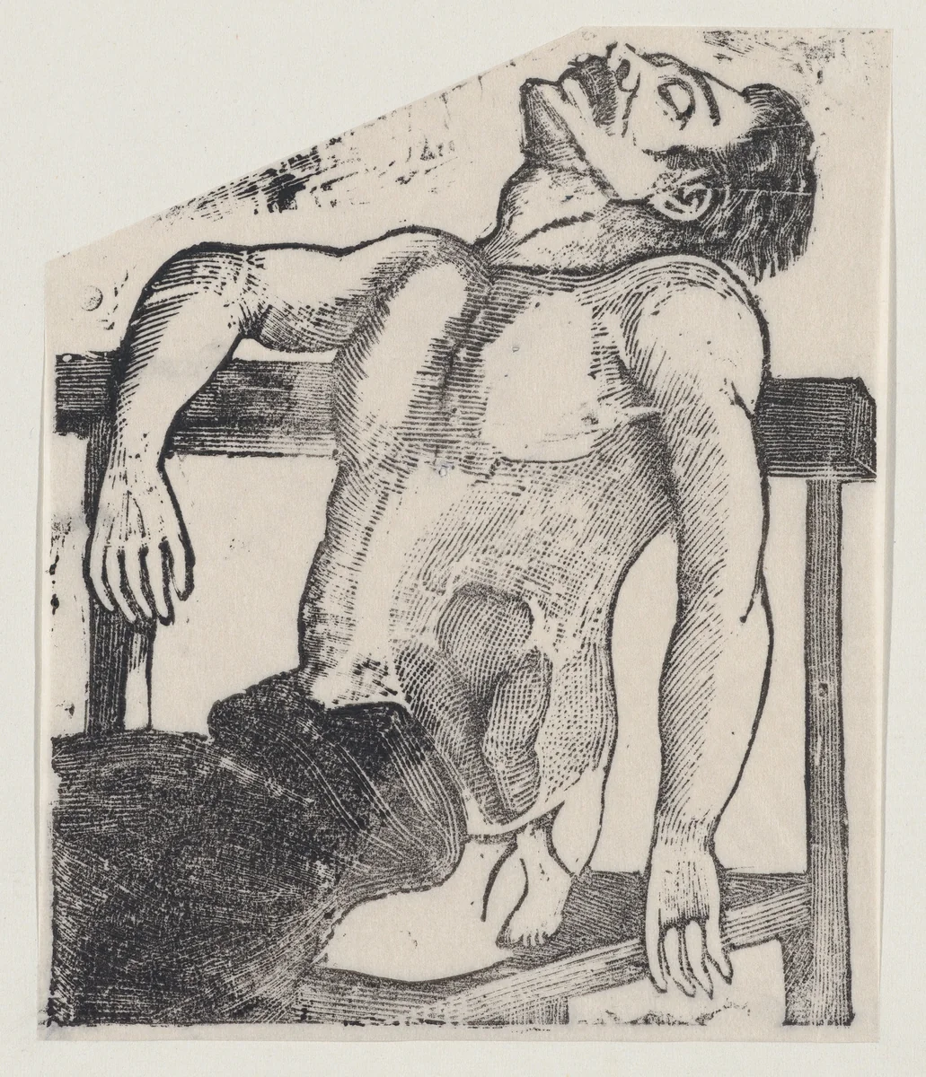 A man with a small foot emerging from his side by José Guadalupe Posada, print, 1875-1885