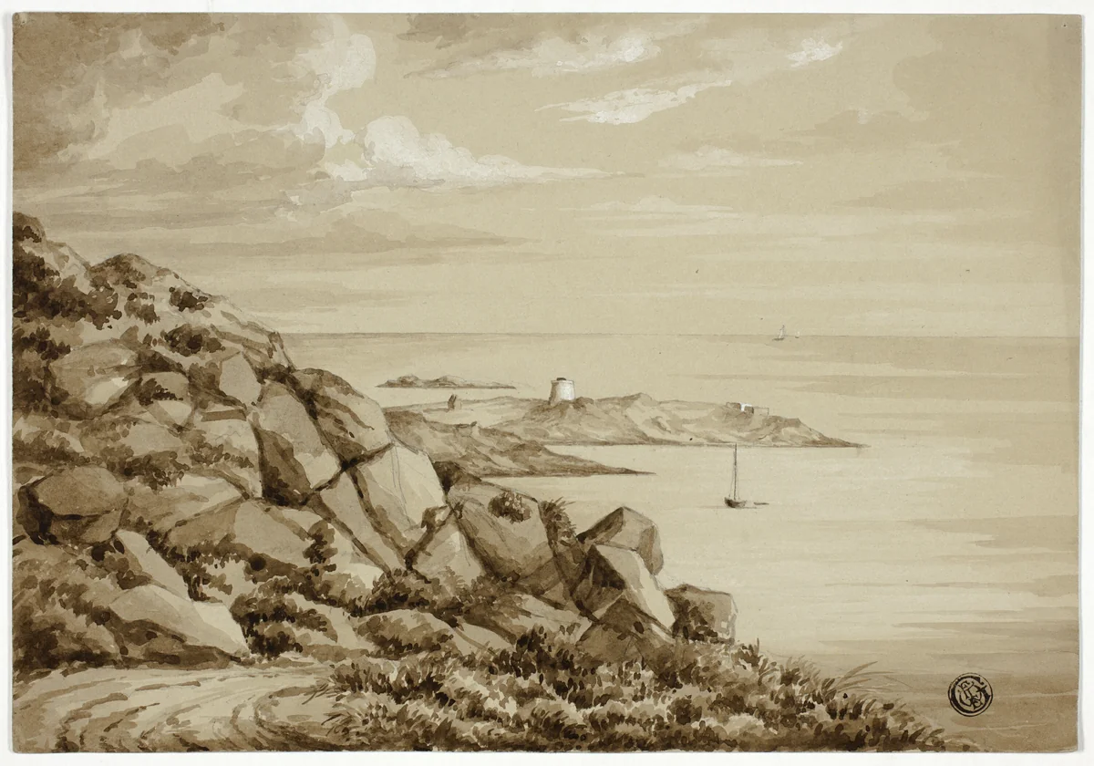 Dalkey Island by Elizabeth Murray, drawing, 1843