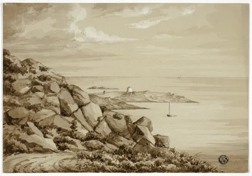 Dalkey Island by Elizabeth Murray, drawing, 1843