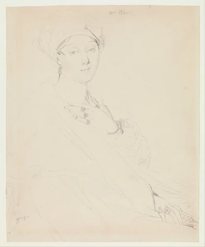 Portrait of Madame Rhode (Rhoda?) by Jean-Auguste-Dominique Ingres, drawing, 1810-1820