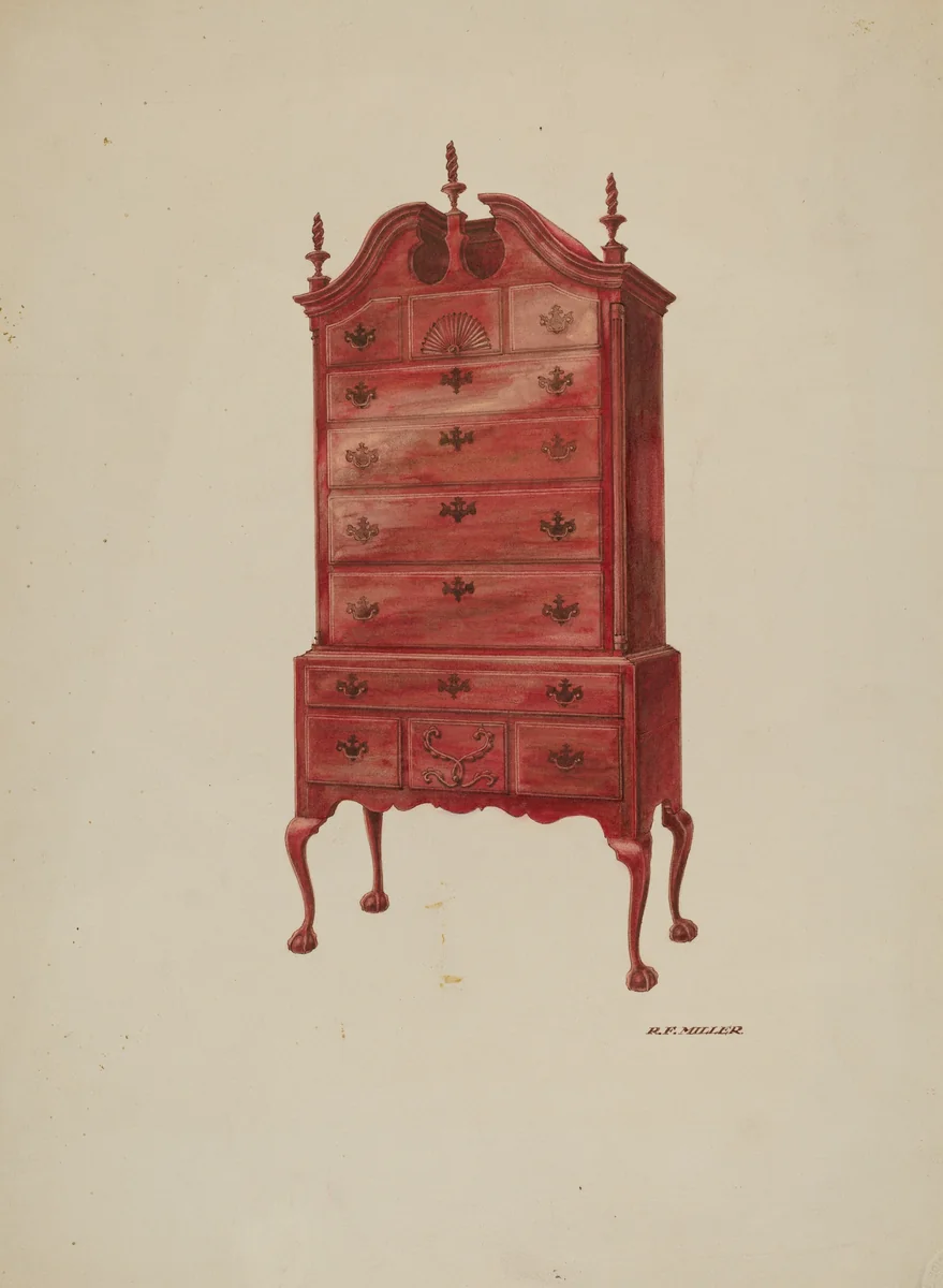 High-boy by Randolph F. Miller, index of american design, 1937