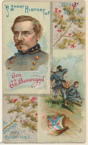 A Short History of General G. T. Beauregard, from the Histories of Generals series (N114) issued by W. Duke, Sons & Co. to promote Honest Long Cut Smoking and Chewing Tobacco by W. Duke, Sons & Co., print, 1888