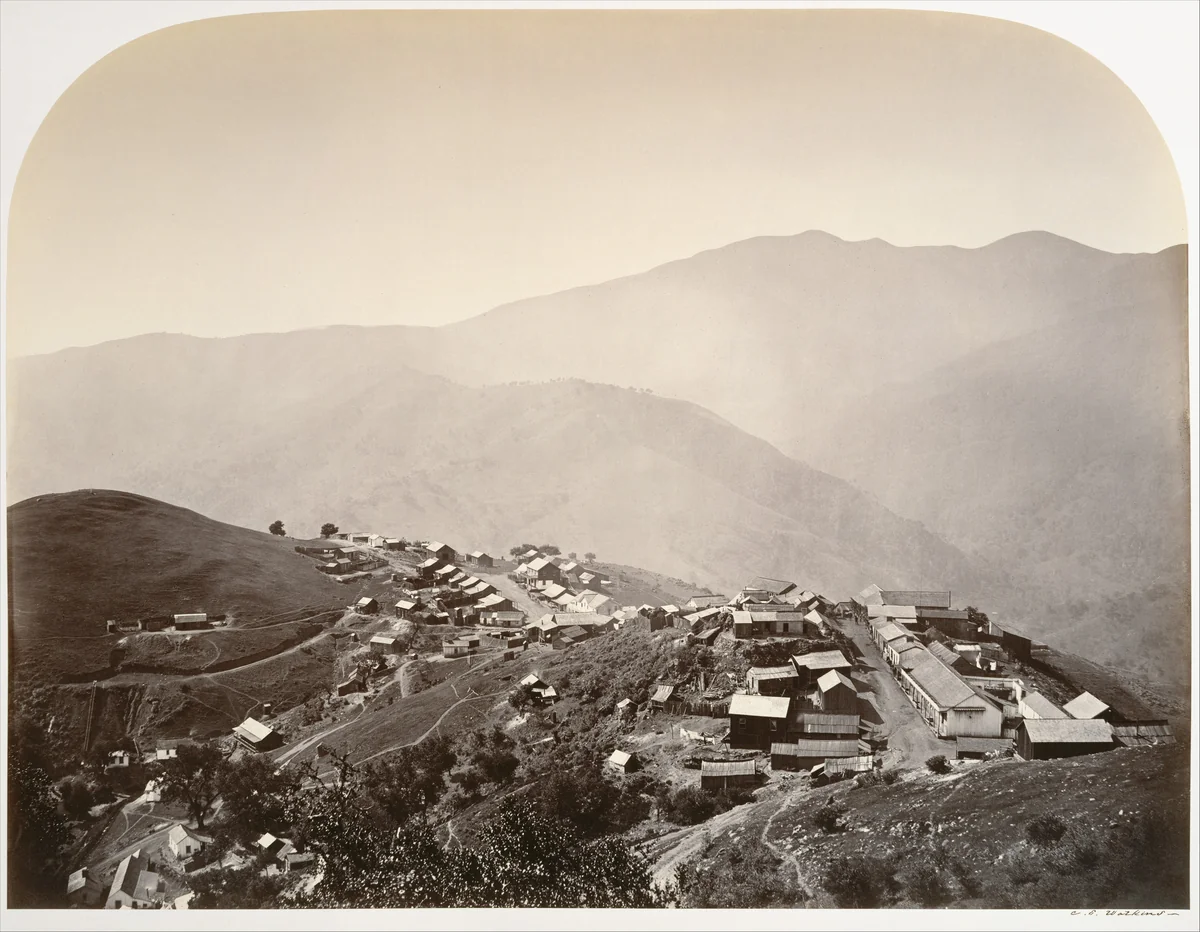 The Town on the Hill, New Almaden by Carleton E. Watkins, photograph, 1863