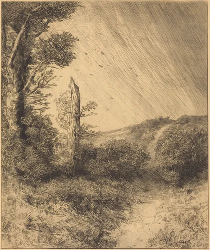 Gust of Wind (Le coup de vent) by Alphonse Legros, print, 1837-1911