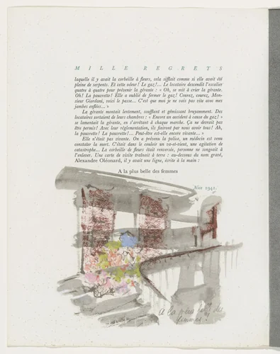 Tailpiece (page 50) from Mille Regrets (A Thousand Regrets) by Christian Bérard, illustrated book, 1947