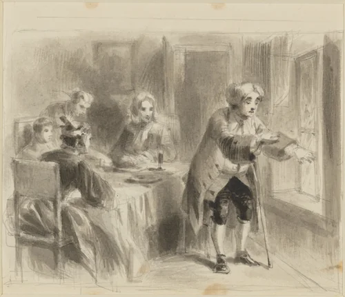 Uncle Toby and the Fly (from Laurence Sterne's "Tristram Shandy") by Felix Darley, drawing, 1847