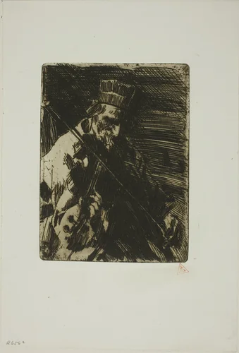 Village Violinist by Anders Zorn, print, 1904