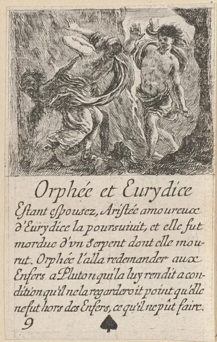 Orpheus en Eurydice by Stefano della Bella, print, 1620-1664