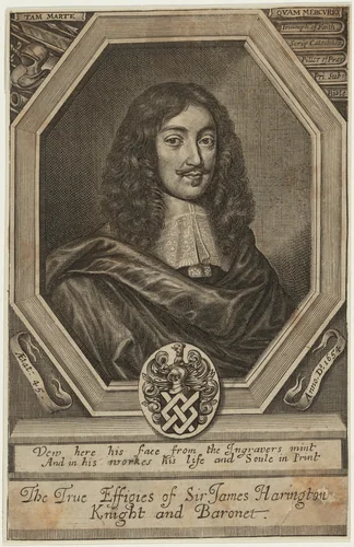 Sir James Harrington, Bart. by William Faithorne, print, 1682