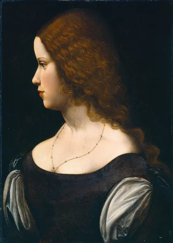 Portrait of a Young Lady by Anonymous Artist; Leonardo da Vinci, painting, 1500