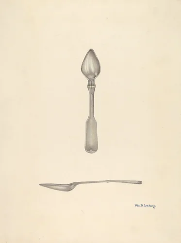 Bishop Hill: Small Spoon by William Ludwig, index of american design, 1936