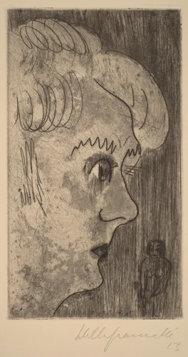 Head in Profile by Walter Gramatté, print, 1923