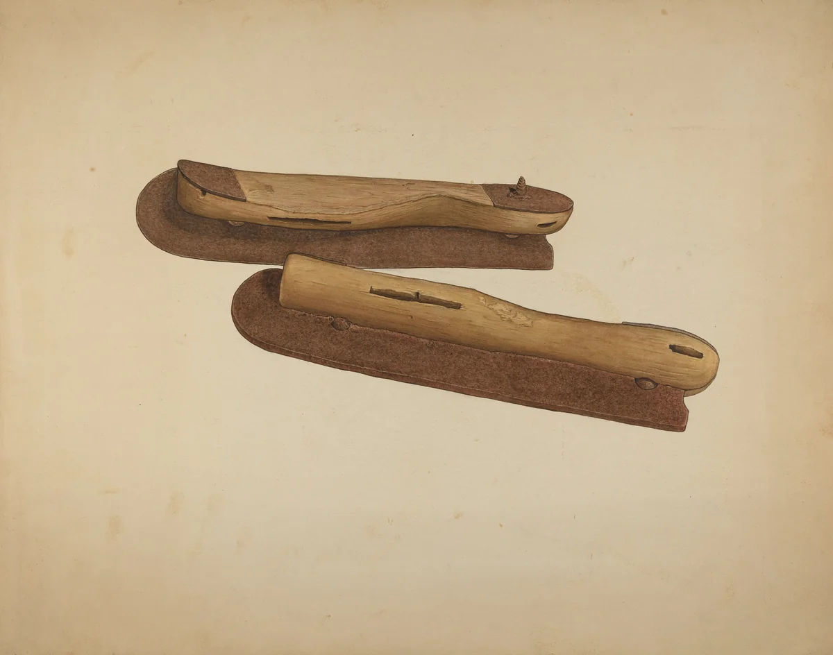 Ice Skates by Harley Kempter, index of american design, 1940