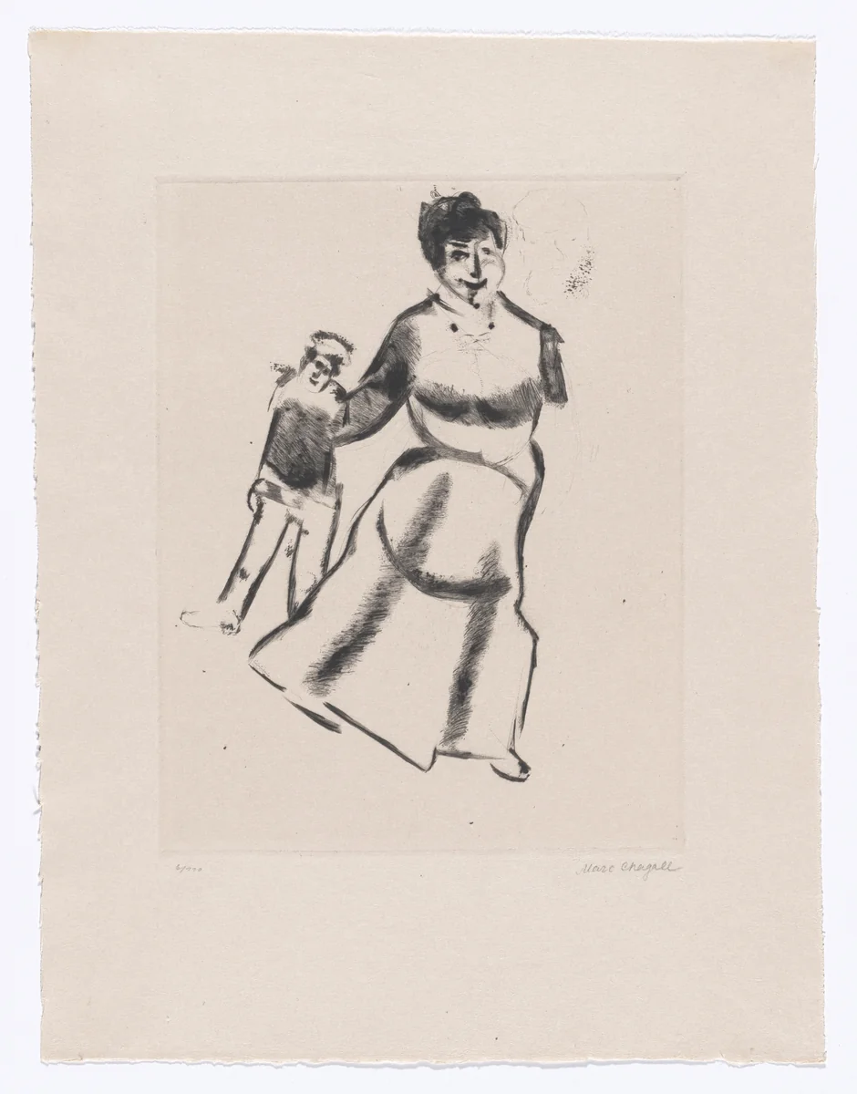 Mutter und Sohn (Mother and Son) from My Life (Mein Leben) by Marc Chagall, illustrated book, 1922
