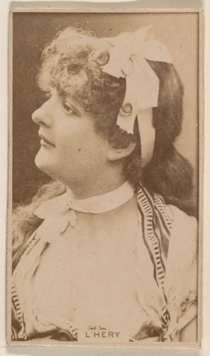 Miss L'Hery, from the Actresses series (N245) issued by Kinney Brothers to promote Sweet Caporal Cigarettes by Kinney Brothers Tobacco Company, photograph, 1890