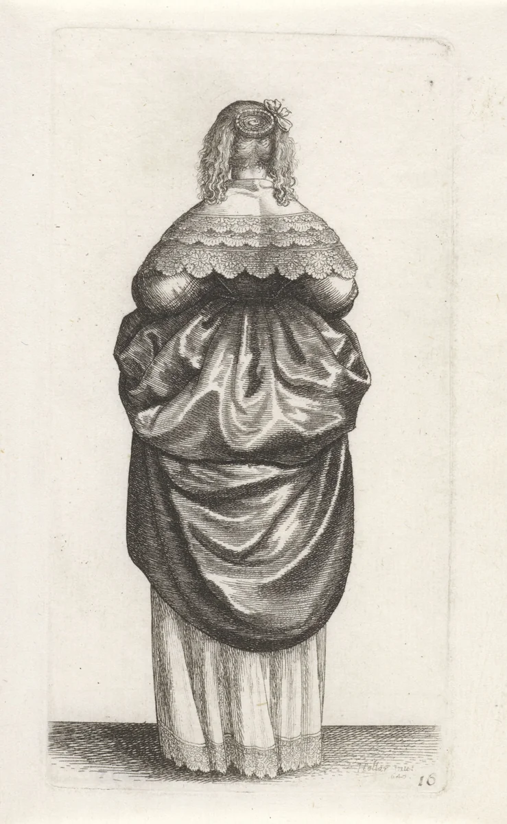 Ornatus Muliebris Anglicanus (De kleding van Engelse vrouwen) by Wenceslaus Hollar, print, 1640