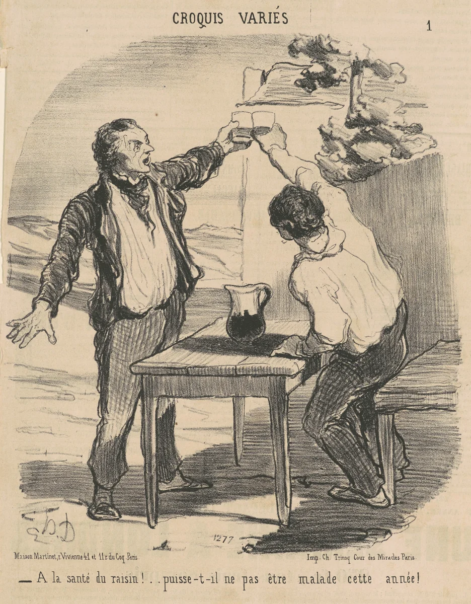 A la santé du raisin! ... by Honoré Daumier, print, 1852