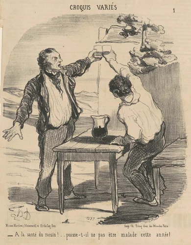 A la santé du raisin! ... by Honoré Daumier, print, 1852