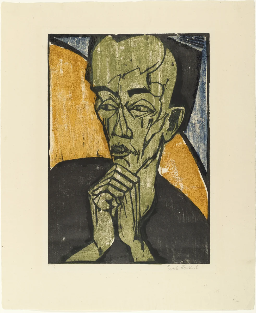 Portrait of a Man (Männerbildnis) by Erich Heckel, print, 1919