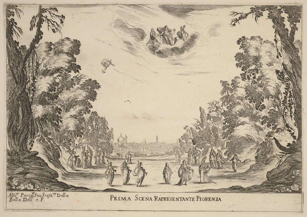 Prima Scena Representanta Firenza by Stefano della Bella, print, 1637