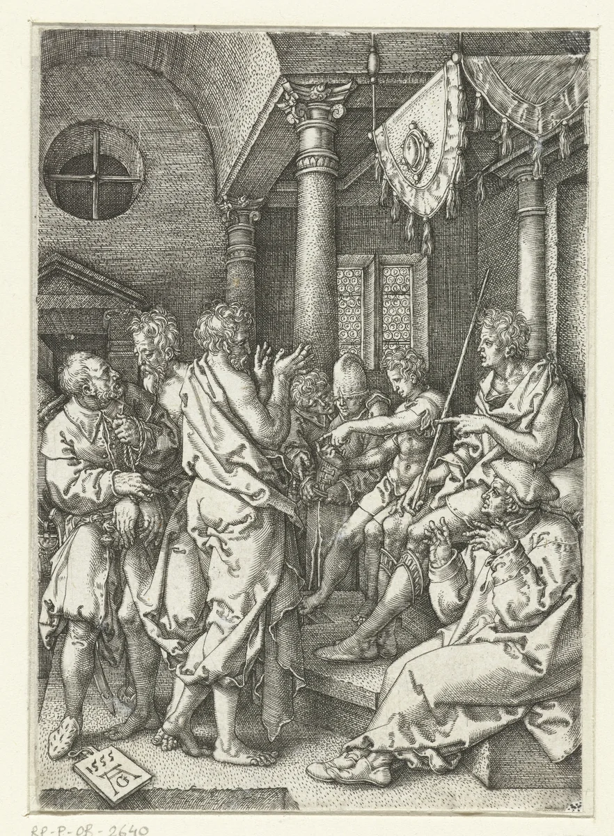 Daniël verhoort de ouderlingen by Unknown, print, 1555