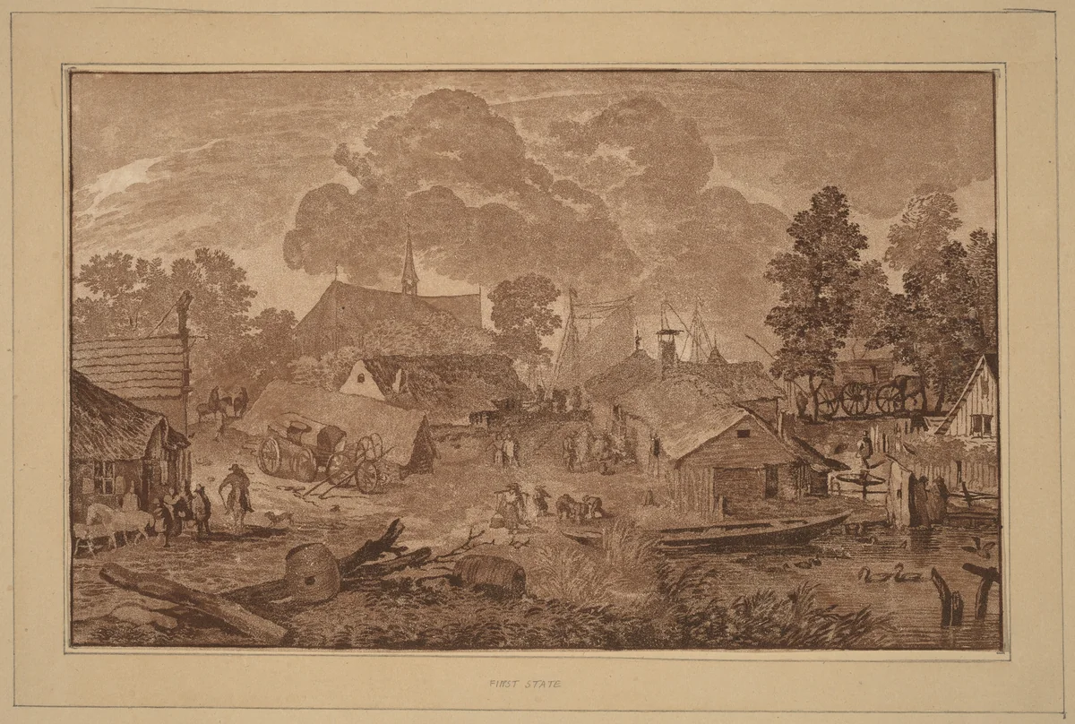 Village with Pond by Cornelis Ploos van Amstel
Cornelis Brouwer
Allart van Everdingen, print, 1782